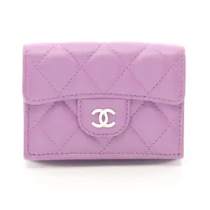 Pre-owned CHANEL Lambskin Small Leather Goods Classic Small Flap Wallet Wallet