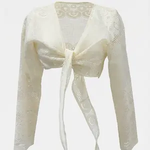 The Ivory Lace Tie Blouse