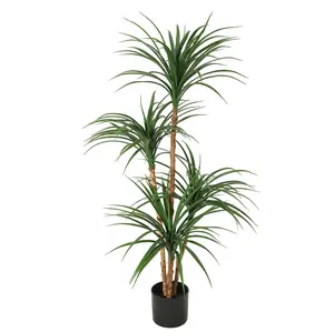 4 Ft Artificial Dracaena Tree-Realistic Fake Dracaena Plant-Tall Dracaena Houseplant for Indoor Décor-Adjustable Lifelike Faux Tree-Ideal for Photo Backdrops-Nursery-Living Room-Office Decor Decorative Fruit Leaf Pot Ornaments