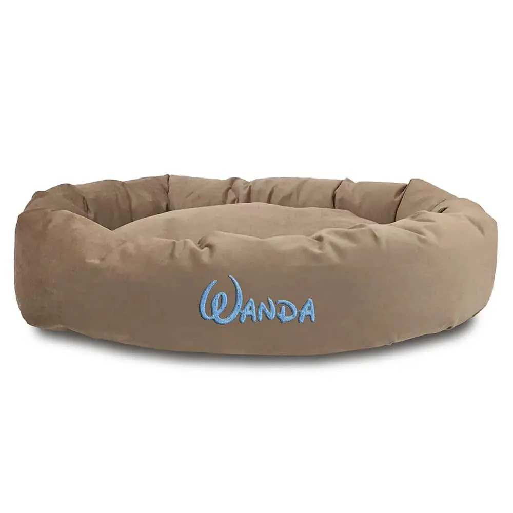 Majestic Pet Suede Bagel Dog Bed - Personalized for a Cozy Night's Sleep