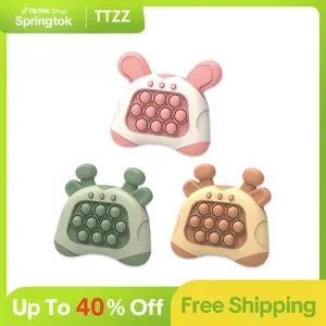 TTZZ Fast Push Game, Quick Push Pop Game, Pop Pro Light Up Fidget Toys,Quick Speed Fast Push Puzzle Game Console Bubble Stress Relief Decompression Toys Handheld Game Toy for Kids 3-12 Years pop it
