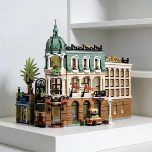 Corner Hotel Street Scene Building Blocks, High Difficulty Assembly Model, Home Decor, Christmas Gift, Birthday Present, Construction Blocks