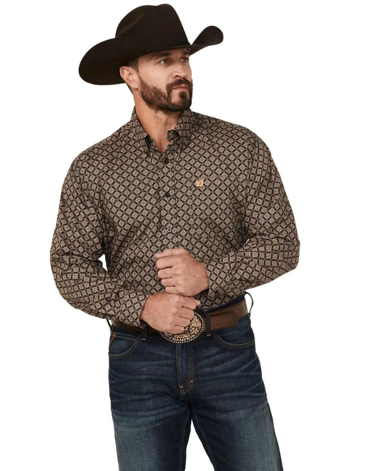 Cinch Men's Men'S Medallion Print Long Sleeve Button-Down Western Shirt - Mtw1105836