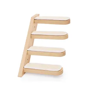 Wall Mounted Cat Steps Indoor for Climbing, Cat Activity Wall Shelves with Premium Sisal mat for Scratching,Cat Stairs Wall Mounted for Climbing & Playing & Lounging (Left to Right)