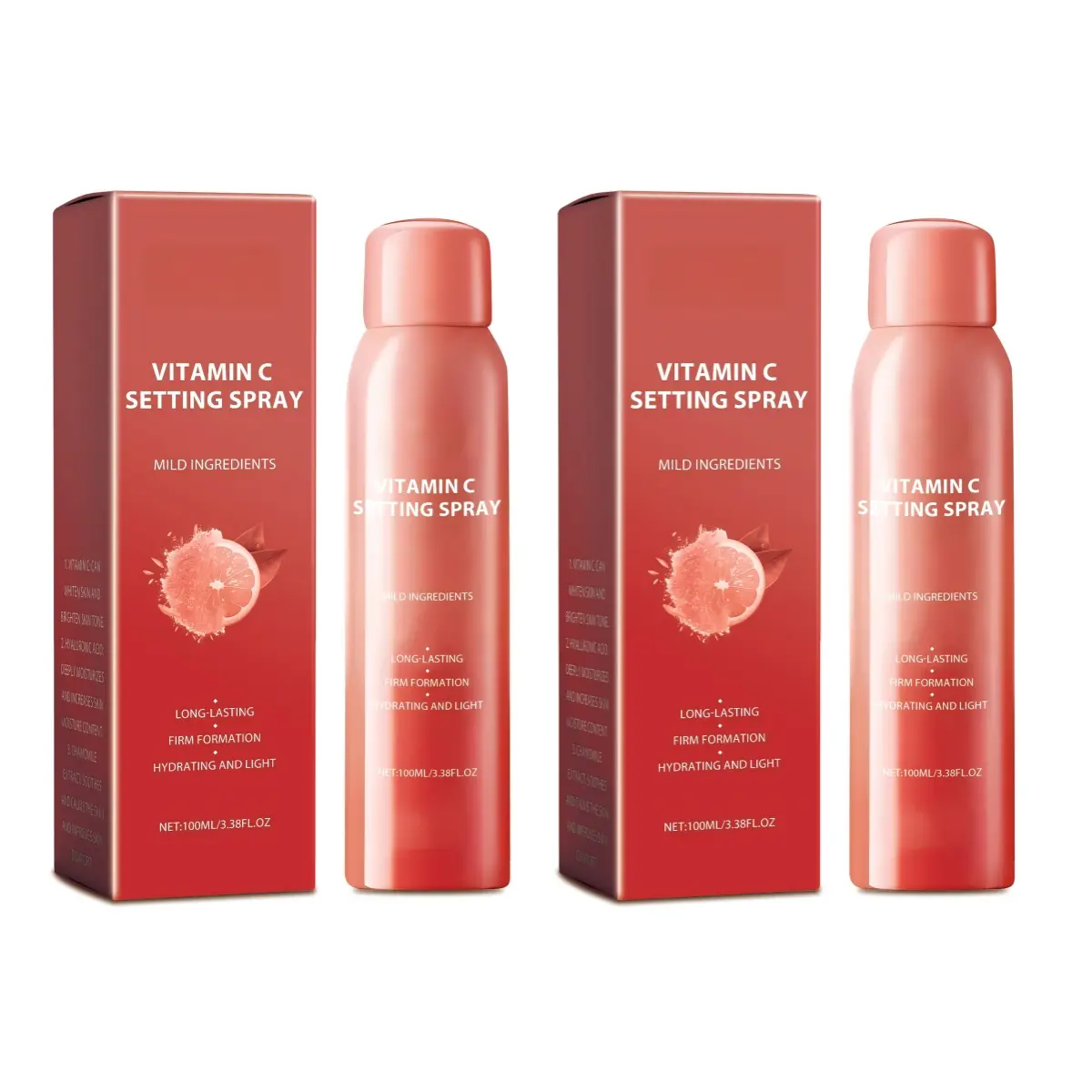 Makeup Setting Spray, Vitamin C Hyaluronic Acid Chamomile Extract Long Lasting Hydrating Makeup Fixer, Sweat Proof Dewy Finish, 3.38 FL OZ