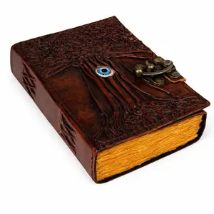Leather Evil Eye Tree Journal, Embossed (5 x 7 in., 200 Pages)