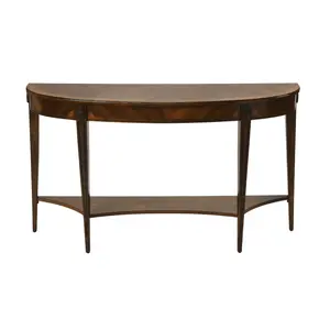 Demilune Console Table in Nutmeg Finish