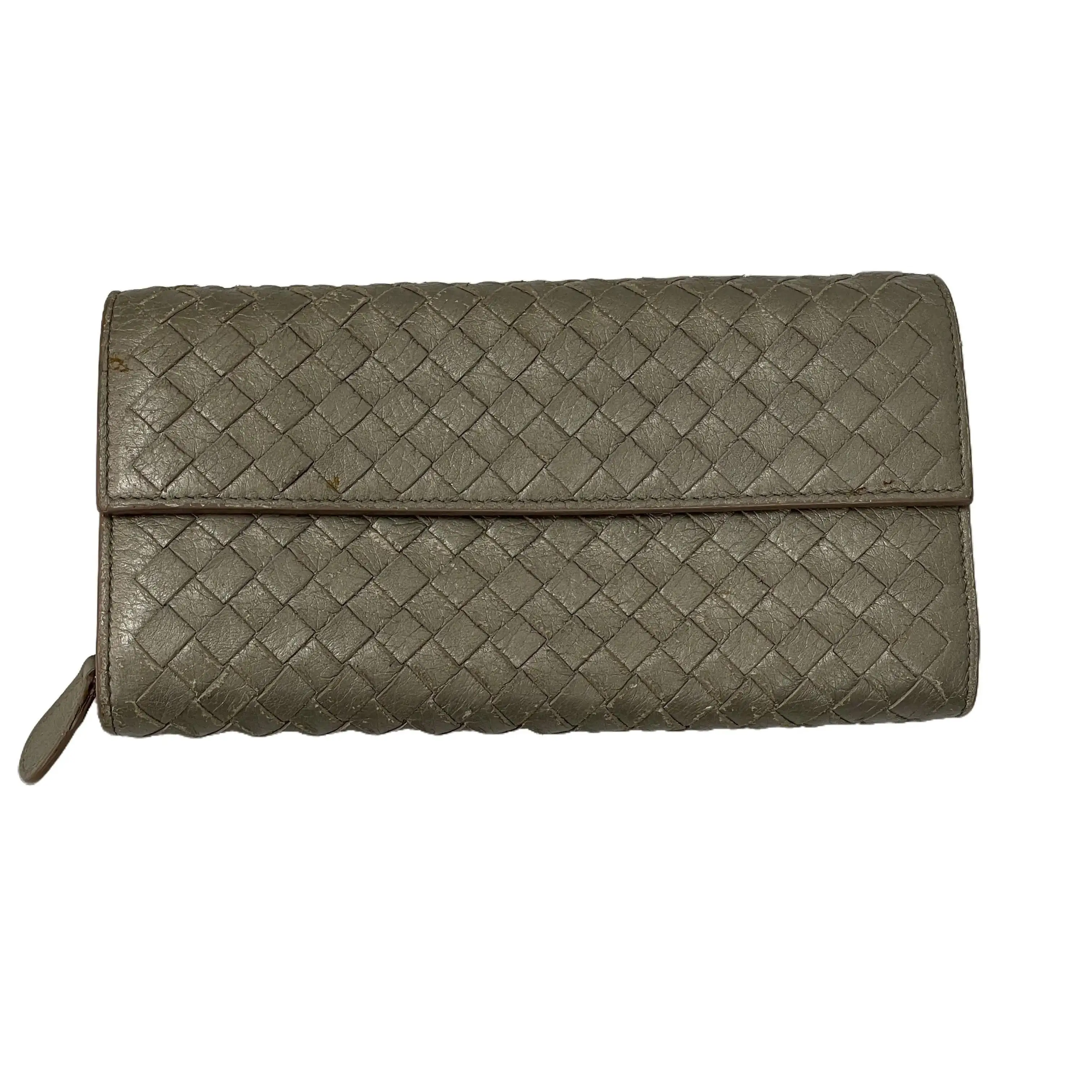 Pre-owned Bottega Veneta Woven Leather small leather goods Intrecciato leather C...