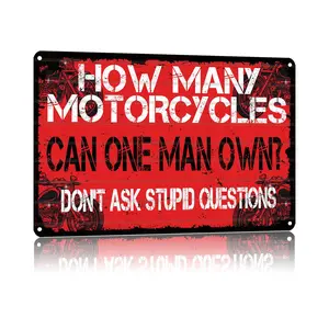 8x12 in Aluminium Vintage Funny Biker Metal Sign - Motorcycle Enthusiast Garage, Man Cave Wall Decor