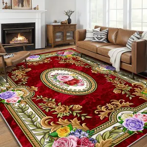 A Luxurious Velvet Carpet for The Living Room, Featuring Printed Designs Suitable for Office And Café Decor, Perfect for Dorm Interiors. This Vintage-Style
