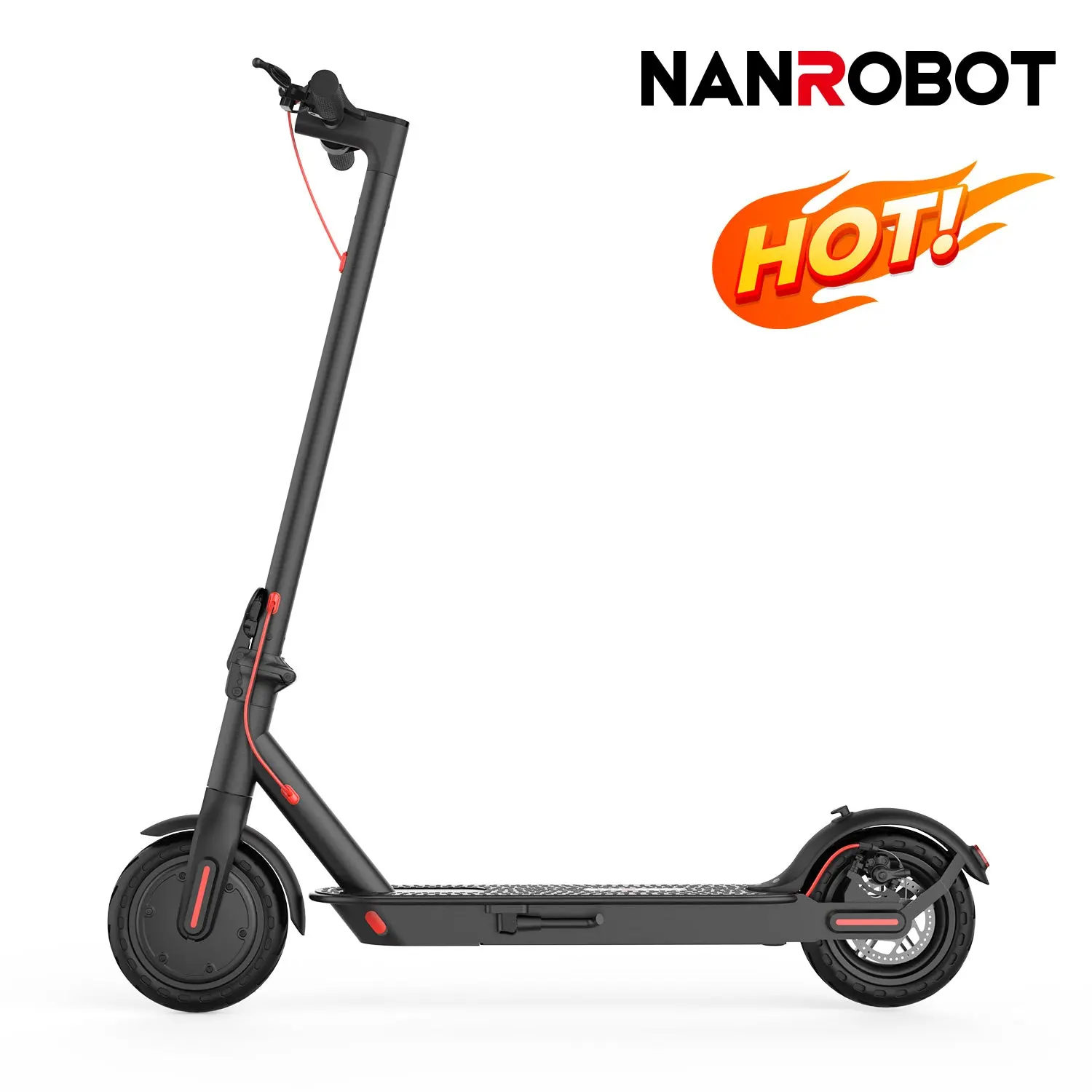 350W Lightweight Electric Scooter - NANROBOT H1, 20mph Speed, 8.5" Solid Tire, 27.5lbs Portable Foldable Scooter