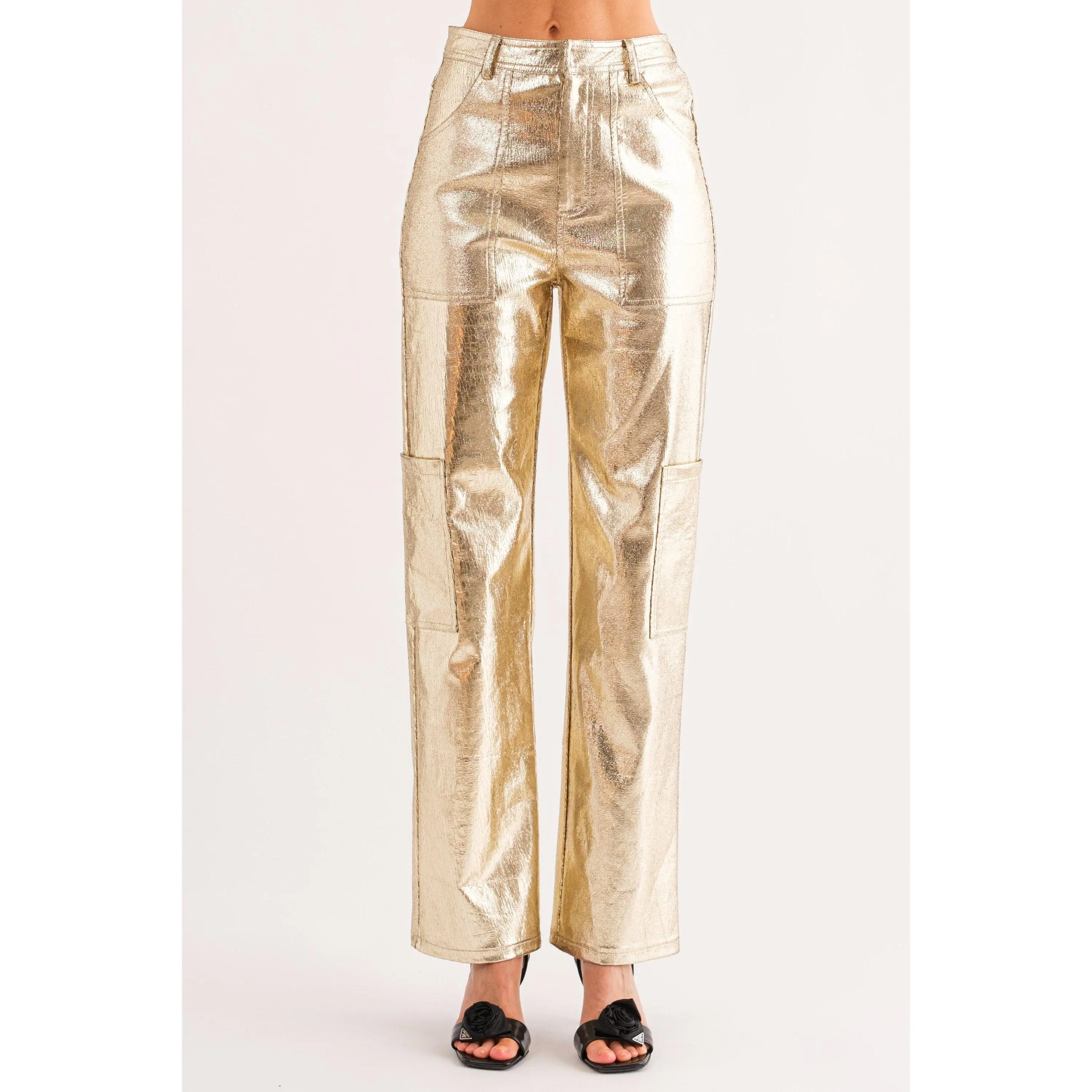Metallic Gold Cargo Pant