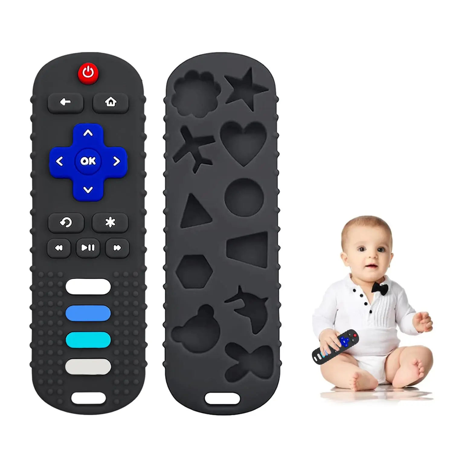 Teething Relief Teethers for Babies 3-6 12 Months Gifts  Silicone Remote Control Baby Teether Toys for Newborn