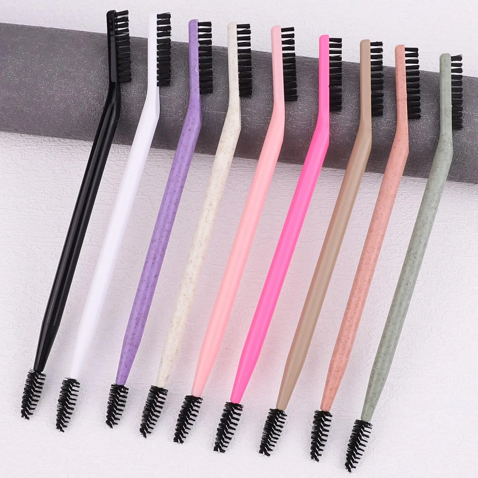 Double-ended eyelash curler combined with eyebrow brush, available in multiple colors, multi-functional makeup brush, Makeup Accessories