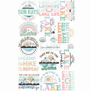 Retro Lake Vibes  30x48 Dtf Direct to Film Print Direct to Film Gang Sheet T Shirt Transfers Lake Junkie Lake Life Lake Babe