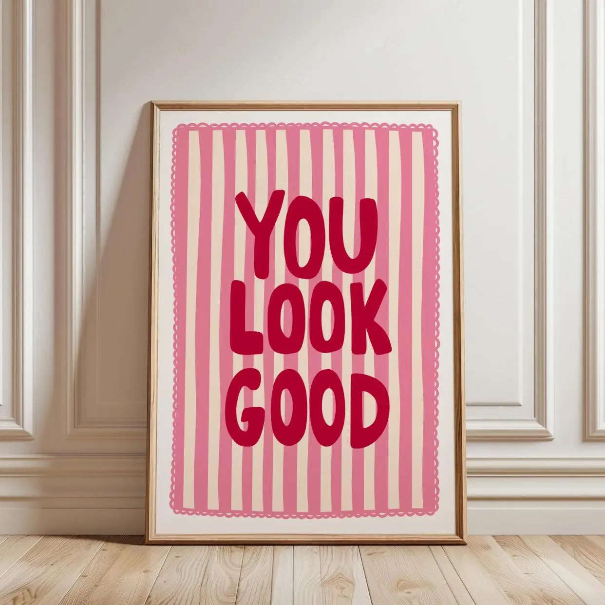 You Look Good Trendy Bathroom Print Dorm Bathroom Sign Pink Quote Decor Toilet Wall Art Funky Print Dopamine Decor  Printable Art, Everyday Basic, Never Outdated, Easy to Wear, Just Throw It On