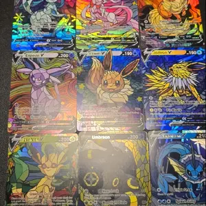 10x Holo Eeveelutions Custom-made fan art cards Stained Glass set