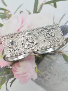 Men's Copper Plated Dollar Bill Ring, Hollow Out Design, Engraved Ring, Street Style, Perfect Gift for Halloween, Party, Easter, Daily Wear