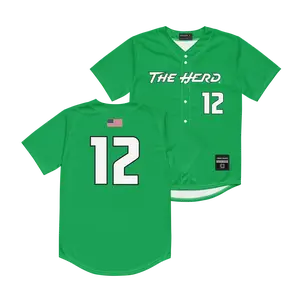 Marshall Baseball Kelly Green Jersey - AJ McAninch