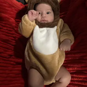 Baby Boys Girls Animal Costume Flannel Rabbit Costume Role Play Hooded Long Sleeve Pajamas Rompers Cosplay Jumpsuits Baby Costumes Cute Animal Outfit Funny Monster Costume Gift