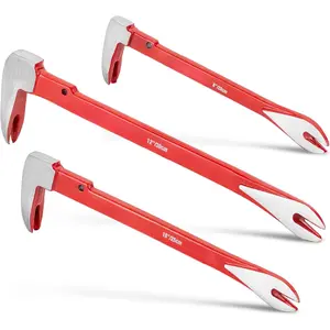 Pry Bar Nail Puller Set, 3 Pack, 8"/10"/12", Nail Puller Tool, Small Pry Bar
