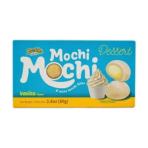 MONGBO Taiwanese Vanilla Mochi 80g - Soft Chewy Japanese Rice Cake Snacks