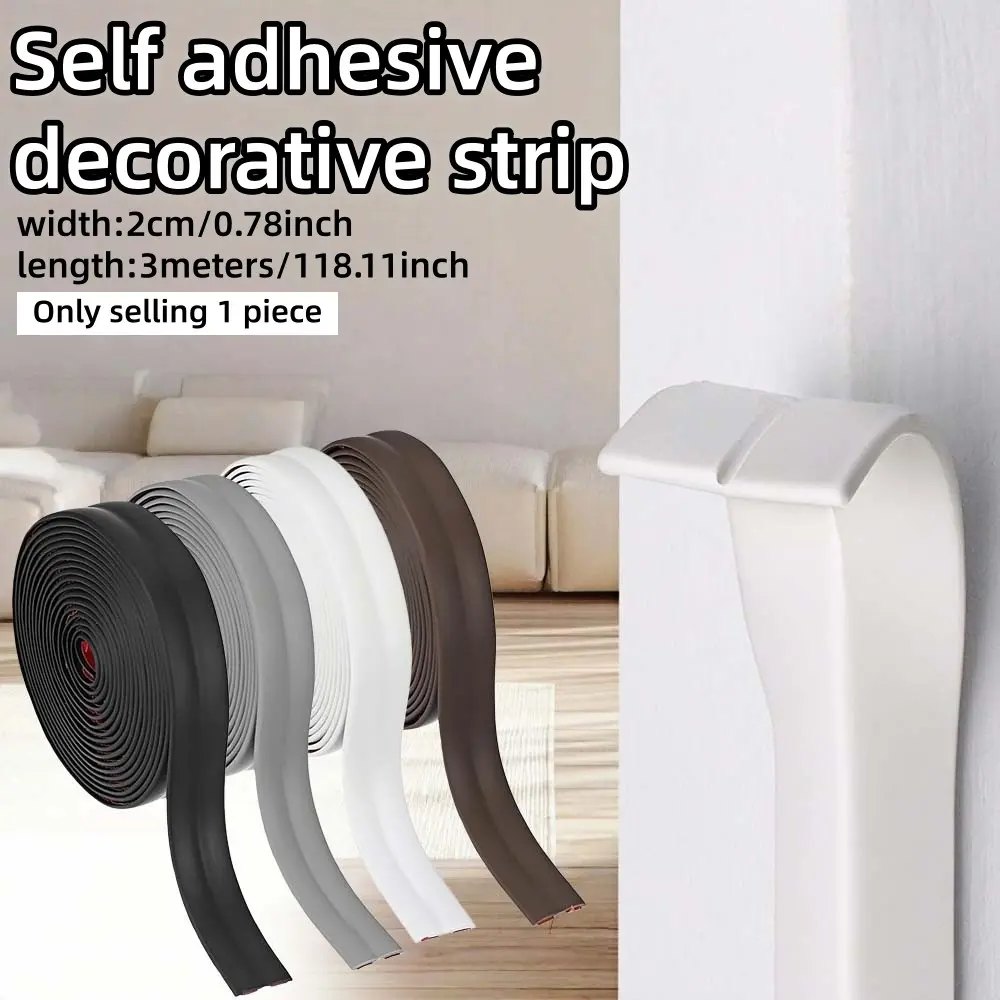 1 Roll 3.0 meter Self-Adhesive Corner Protector | Flexible Peel and Stick Edges Guard, Sealant for Ceiling and Wall Corners, Desk Edges, Interior Walls, Easy Installation, No Drilling Required, Home Renovation Accessory, Modern Corner Protector