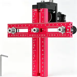Adjustable Drill Guide Template for Cabinet Knobs and Handles| Precision Hole Locator Jig for DIY Installation, Fits 2.5 to 5 Inch Spacing, Reusable Alignment Tool with Template for Drawer Pulls