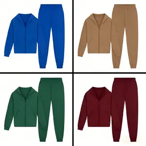 Autumn And Winter Women'S Clothing New Fashion Sports Leisure Sweater Set in Blue Brown Green and Maroon Colors