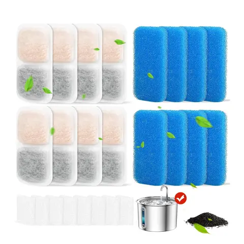 Cat Fountain Filter, 8/16pcs/set Replacement Filter Element for 64oz/2L Stainless Steel Cat Fountain, Pet Drinking Supplies, Pet Accessories Water