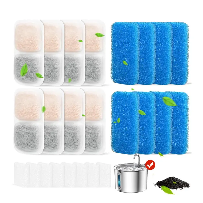 Cat Fountain Filter, 8/16pcs/set Replacement Filter Element for 64oz/2L Stainless Steel Cat Fountain, Pet Drinking Supplies, Pet Accessories Water