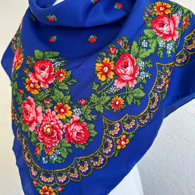 Bandanna with flowers for women, small size