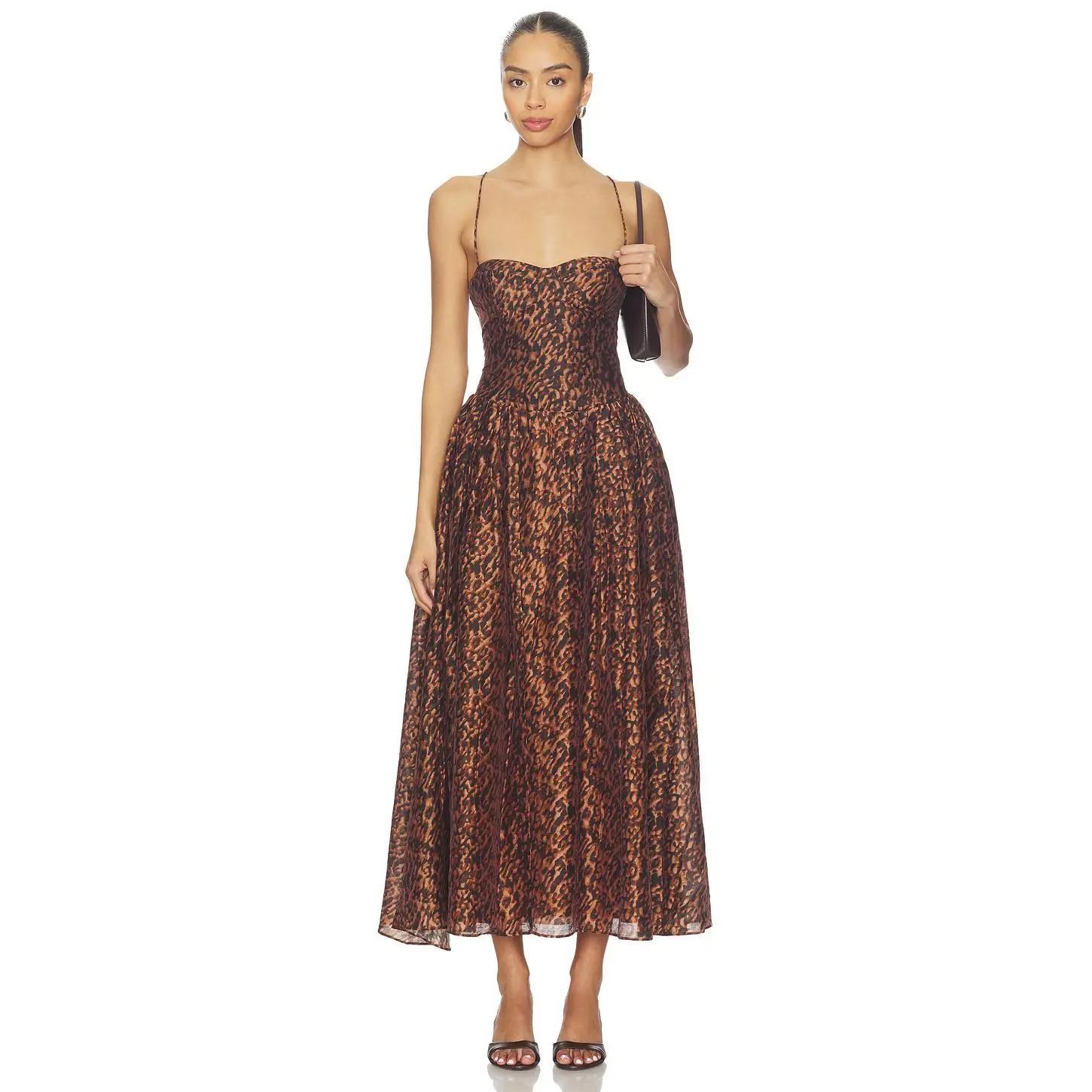 bardot brown dress Mesh Bardot Layered Maxi Dress – IULOVER