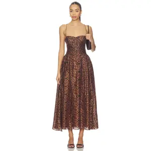 Bardot Estie Printed Maxi Dress in Brown Leopard