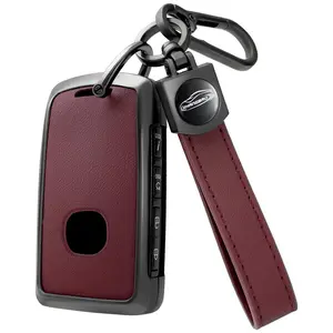Mazda Key Fob Cover with Leather Zinc Alloy Keychains Full Cover Car Key Protector Case for Mazda 3 6 CX-5 CX-9 CX-30 CX-50/70 Premium Protection men car accessories  Car Key Holder