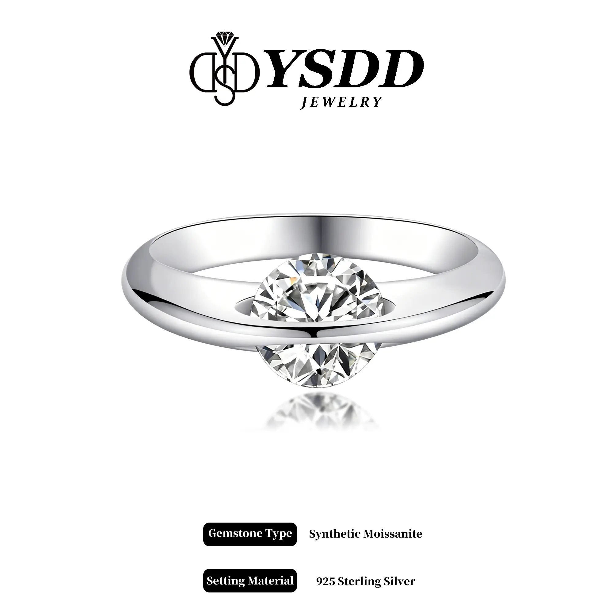 【#645 Spinning Ring】3CT Saturn Fidget Ring vvs Synthetic Moissanite Rings in 925 Sterling Silver