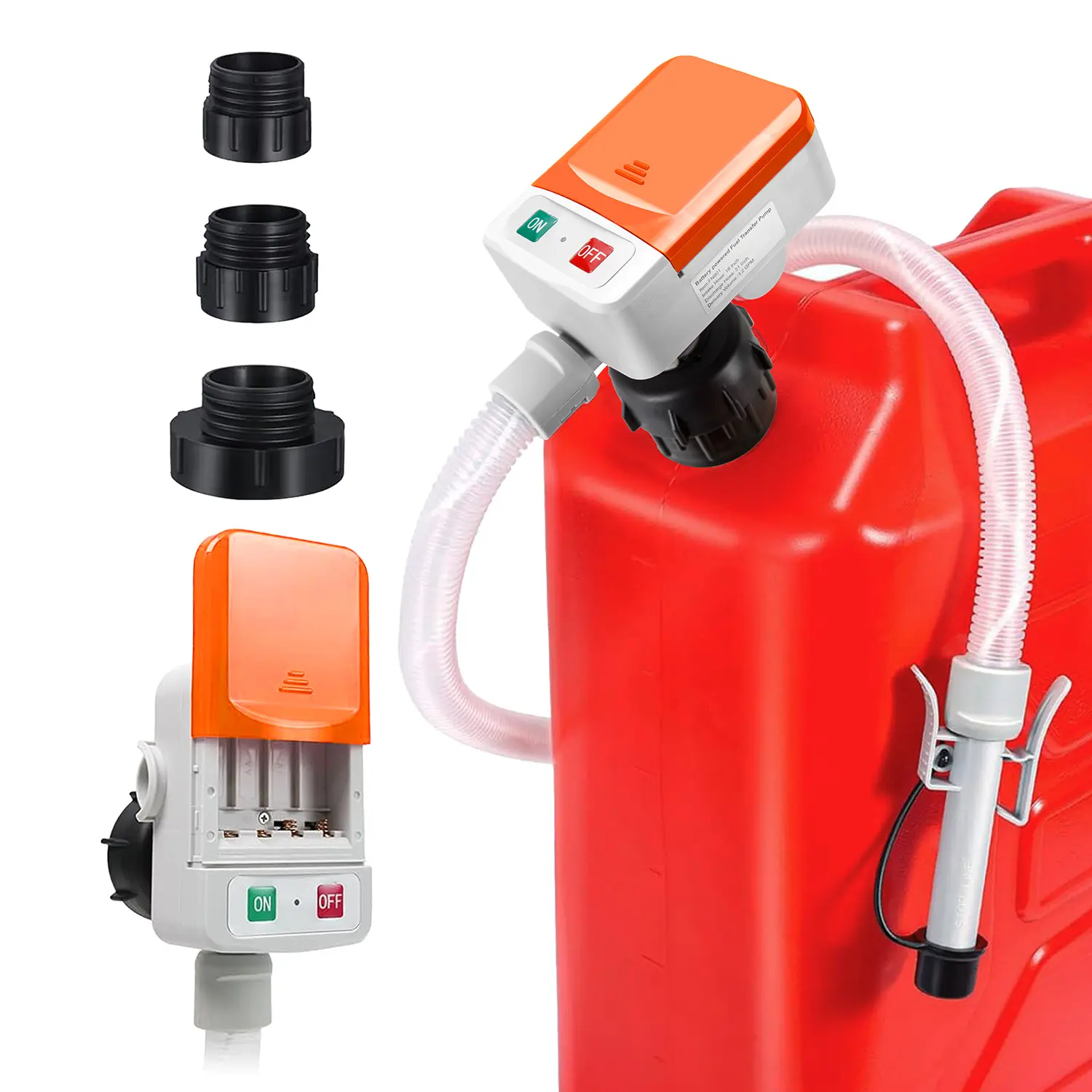Automotive nozzle series battery-powered fuel pump compact portable