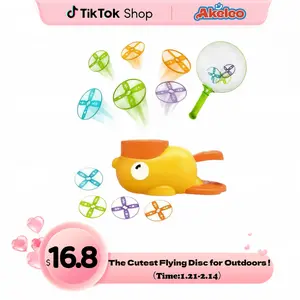 Flying Toys for Kids Ages 4-8 Frisbee Launcher Toys Outdoor Duck Stomping Game Backyard Activities Outdoor Butterfly Catching Toys Christmas Birthday Gifts for Boys and Girls with 8 Flying Discs 1 Duck Launcher 1 Trapnet and 1 Mask,Christmas gift