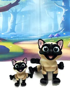 2pcs Articulated Siamese Cats Fidget Toy, Mother and Child Desk Accessory, Cat Lover Gift