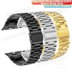 KAYKWONG'S Luxury Stainless Steel Watch Band with Beads, Fashionable Watch Band, Smart Watch Straps for Apple Watch Series 11/10/9/8/7/6/5/4/3/2/1/se, Wearable Accessories for Men & Women for 38mm/40mm/41mm/44mm/45mm/46mm/49mm
