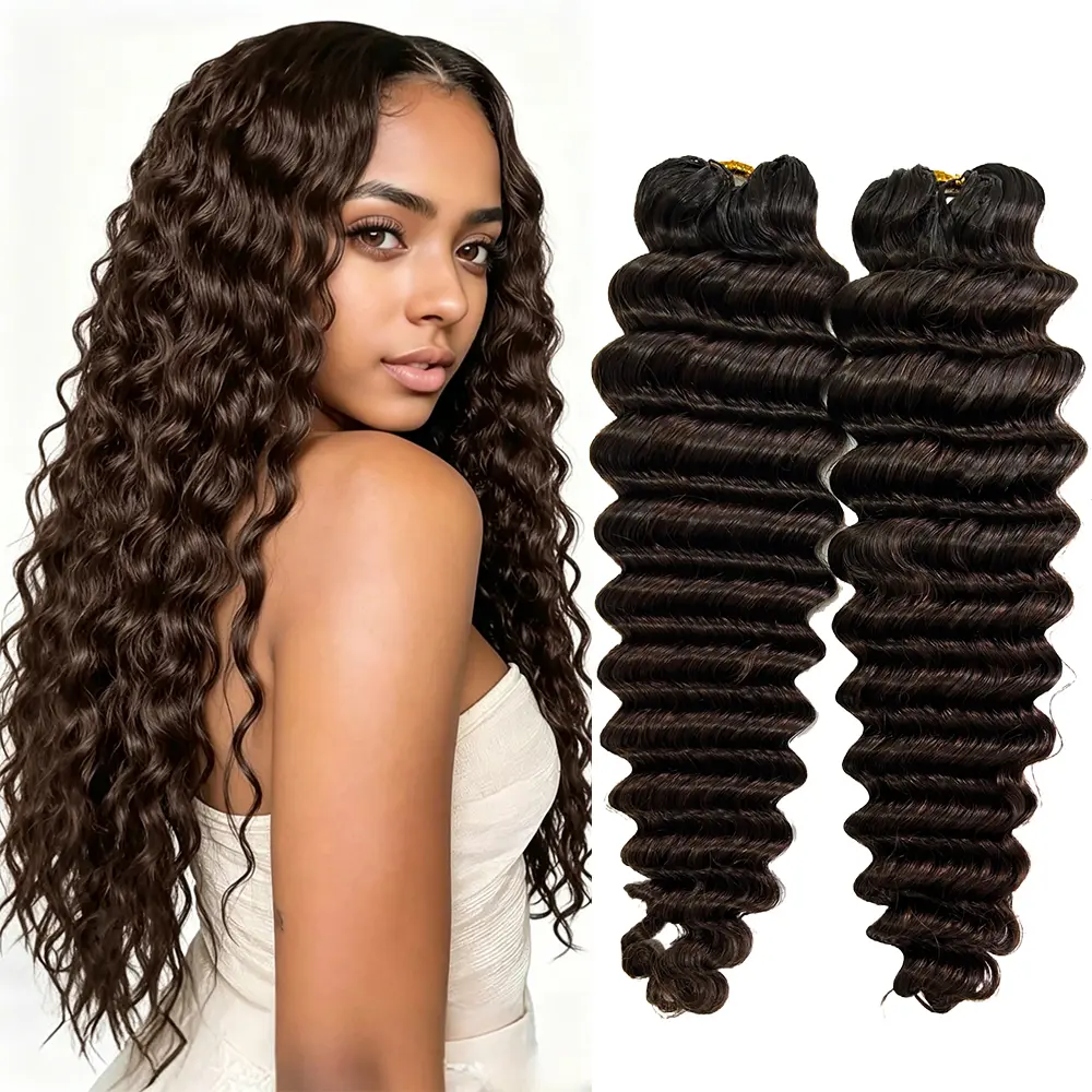 Ssawhair T1B/4 Ombre Knotless Pre-Separated Deep Wave Crochet Human Hair With Dark Roots Curly Virgin Human Hair Feather Crochet Hair Extensions