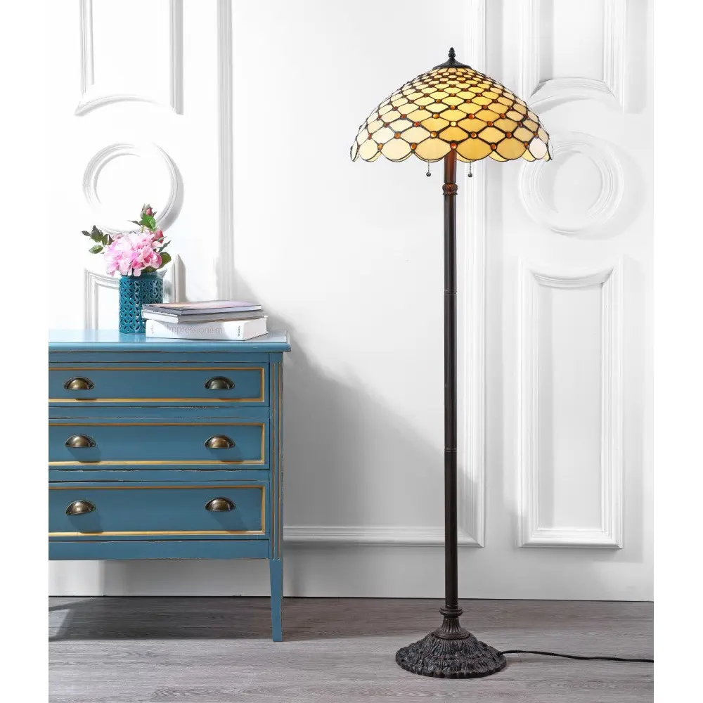 JONATHAN Y Lee Tiffany LED Floor Lamp; for Living Room,Bedroom, Kitchen, Office JONATHAN Y Lee Tiffany LED Floor Lamp; for Living Room,Bedroom, Kitchen, Office