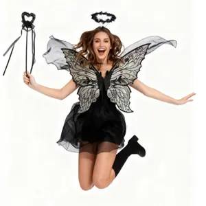 Enchanting Fairy Wings Set, Sparkling Butterfly Wings with Elastic Straps, Princess Angel Wings for Christmas, Perfect Makeup Accessory