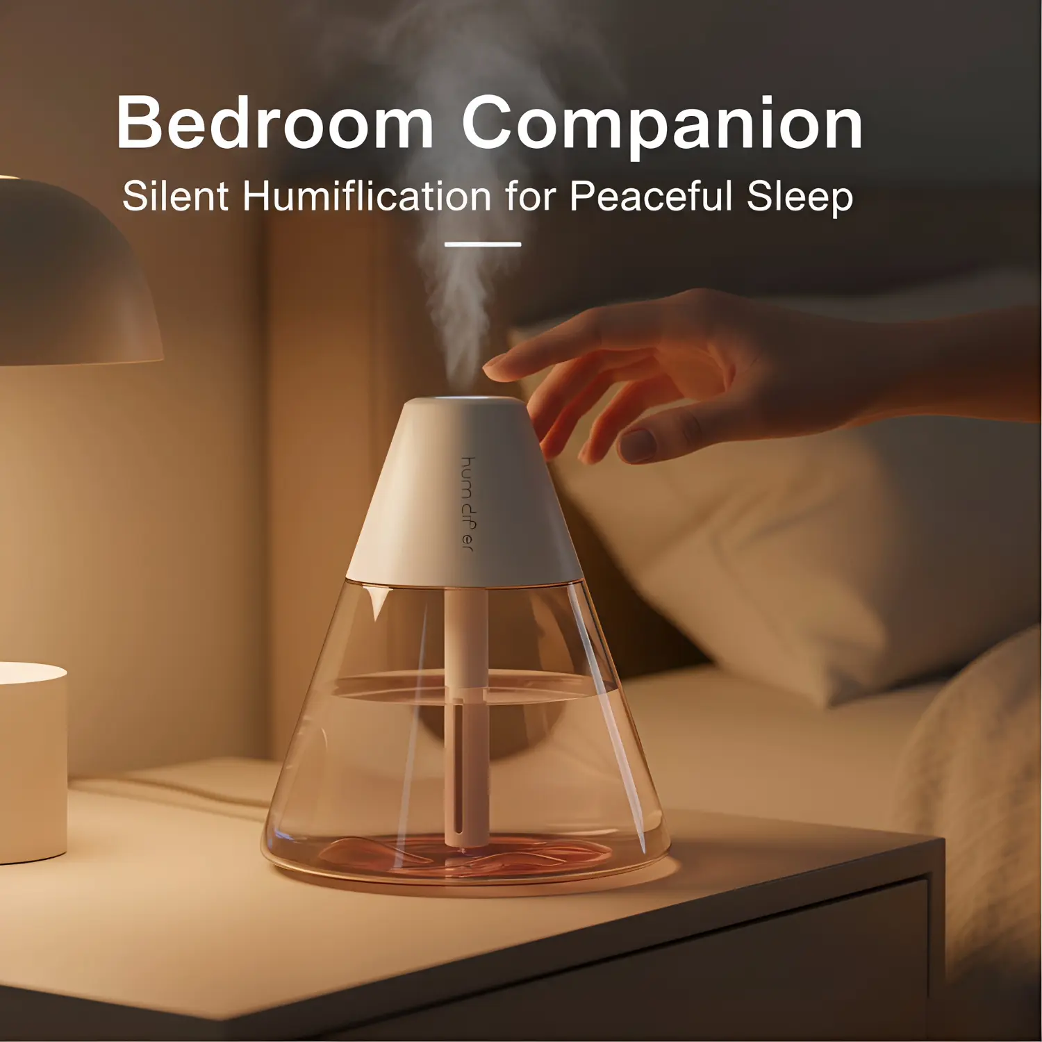 Mini Humidifiers, 260ml USB Personal Cool Mist Humidifier Cute Volcanoes Desktop Air Humidifier for Car, Office, Bedroom, Travel (White)