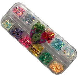 SWEET HEART SEQUINS – 12-SLOT NAIL ART SET