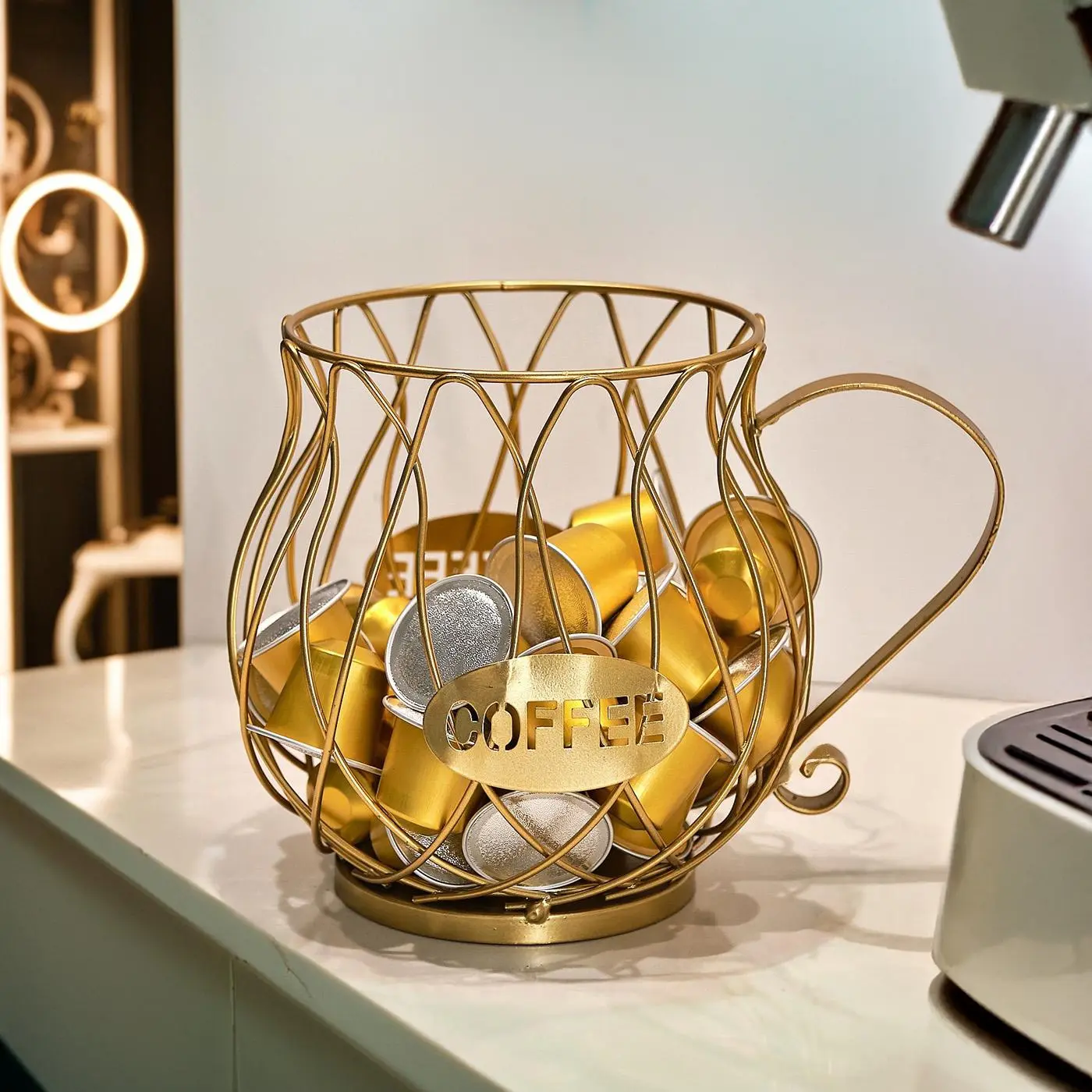 Modern Metal Hollow Coffee Capsule Holder Rack, Space-Saving Display Stand, Suitable for Cafes, Offices, Home Bar Counters, Coffee Tools, Coffee Bar Accessories, Coffee Station Accessories