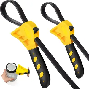 Adjustable Rubber Strap Wrench,Designed Countertop Water Filter,Also Serves as Jar Opener for Weak Hands, Pipe Wrench for Plumbers,Easy Bottle Opener, Effortless, Adjustable, Non-Slip - Set of Two - Great for Plumbing Tasks & Arthritis Elderly…