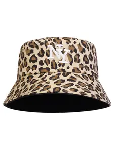 Unisex Ny Letter Embroidered Leopard Print Baseball Cap, Adjustable Fitted Sun Protection Sun Hat for Spring & Fall Outdoor Travel Beach Vacation Adjustable Sunscreen Hat