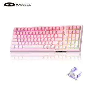 MageGee SKY98 Wireless Gasket Mechanical Gaming Keyboard, 96% Hot Swappable RGB Custom Creamy Keyboard with 5-Layer Sound Padding, BT/2.4G/USB-C, Side Printed Keycaps