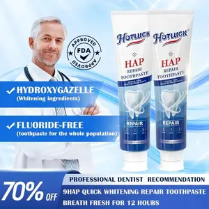 2 PACK - Hotluck HAP toothpaste enhanced formula balances the oral microbiome removes stains and provides long-lasting fresh breath